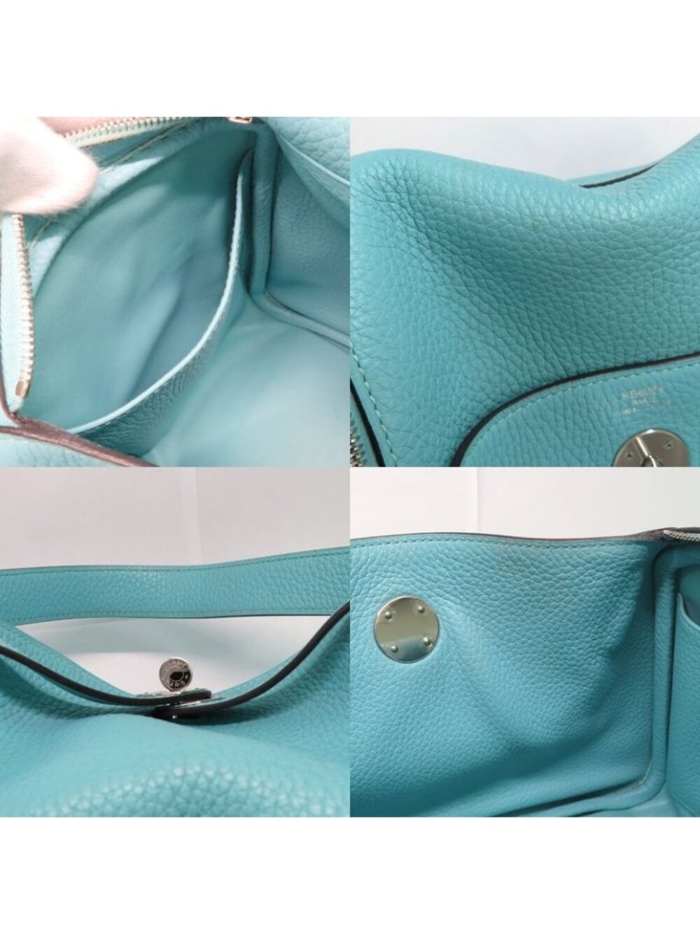 Hermes Lindy 26 Blue Heart Taurillon Clemence Handbag - Picture 6 of 9